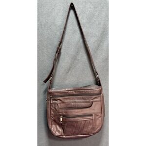 Vintage Roma Concealed Carry Purse Shoulder Bag Handbag Leather CCW Brown Pocket